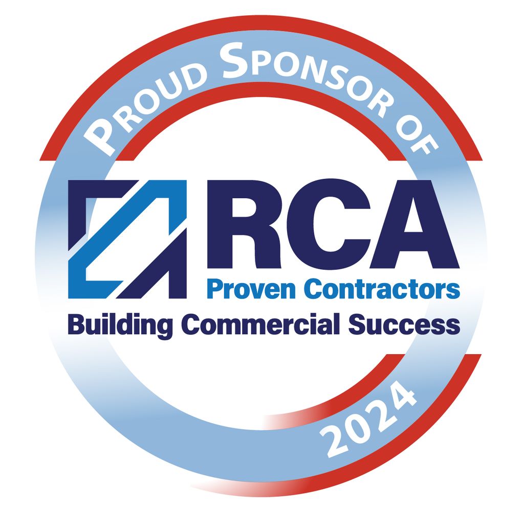 RCA Proven Contractors logo with 2024 building commercial success badge